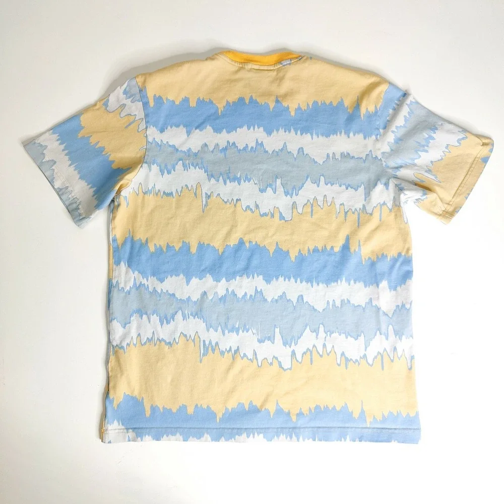 Adidas Adventure Iguana Lizard Tie Dye T-Shirt Tee Men's Size Medium Blue Orange